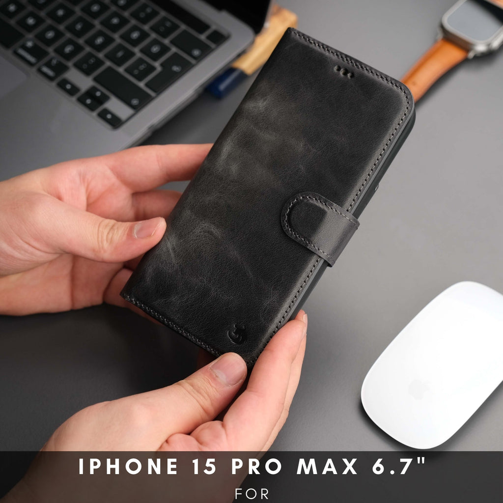Casper iPhone 16 Pro Max Wallet Case Leather MagSafe Chocolate Crius