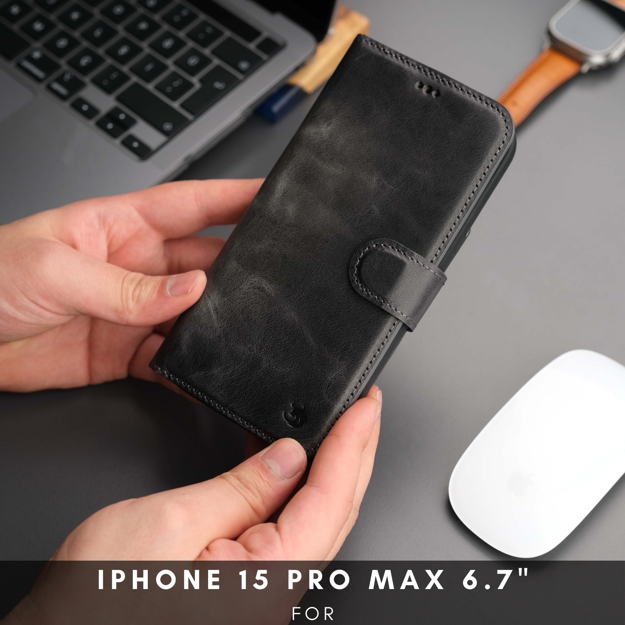 Casper iPhone 16 Pro Max Wallet Case Leather MagSafe Chocolate Crius