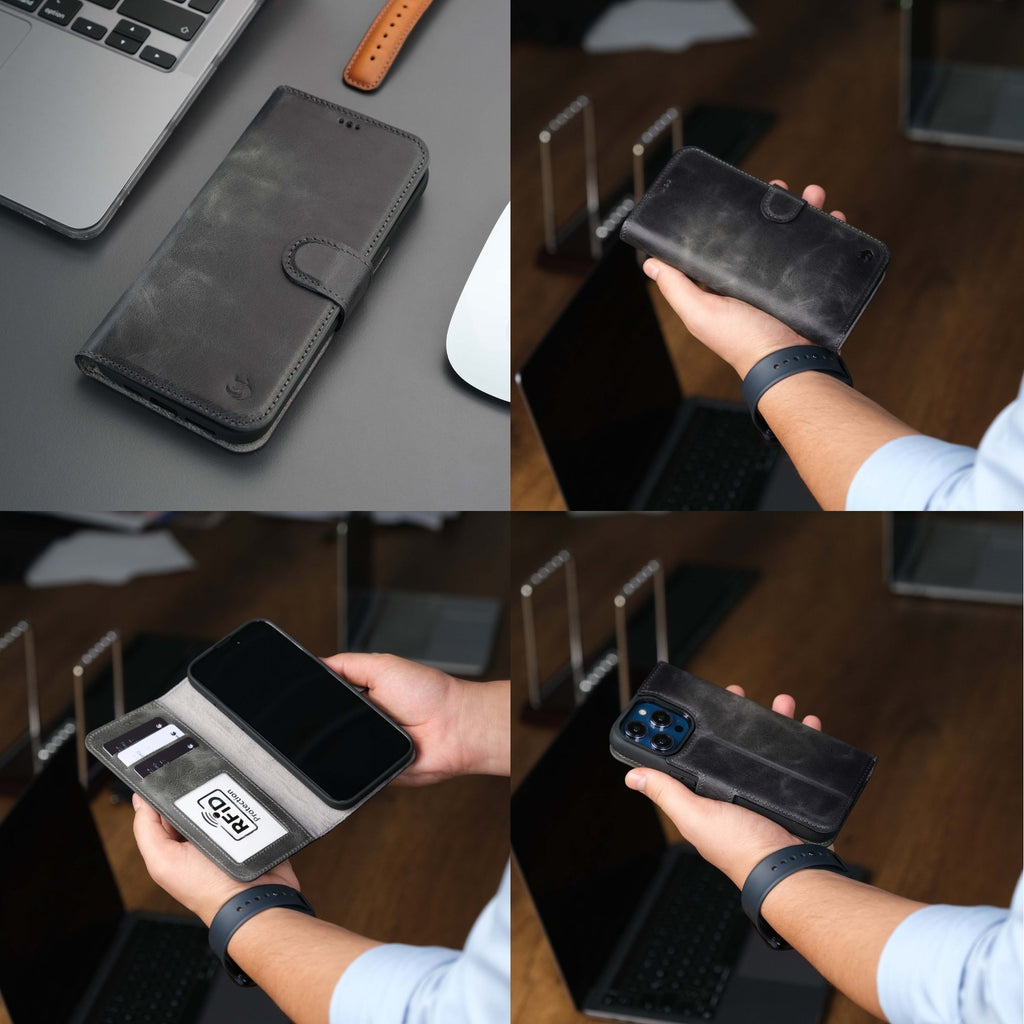 Casper iPhone 16 Pro Max Wallet Case Leather MagSafe Chocolate Crius