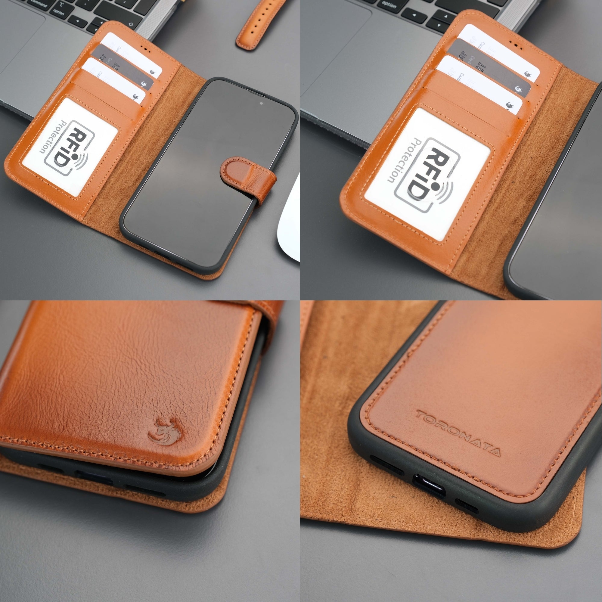 Casper iPhone 16 Pro Max Wallet Case Leather MagSafe Chocolate Crius
