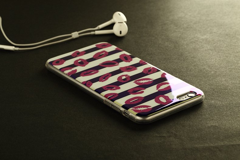 Red Lips iPhone Case Fuchsia Molly