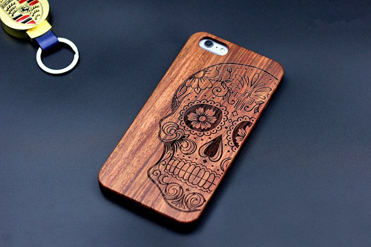 Wood Skull iPhone Case Fuchsia Molly