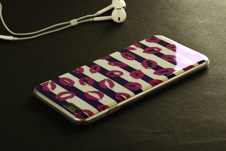 Red Lips iPhone Case Fuchsia Molly