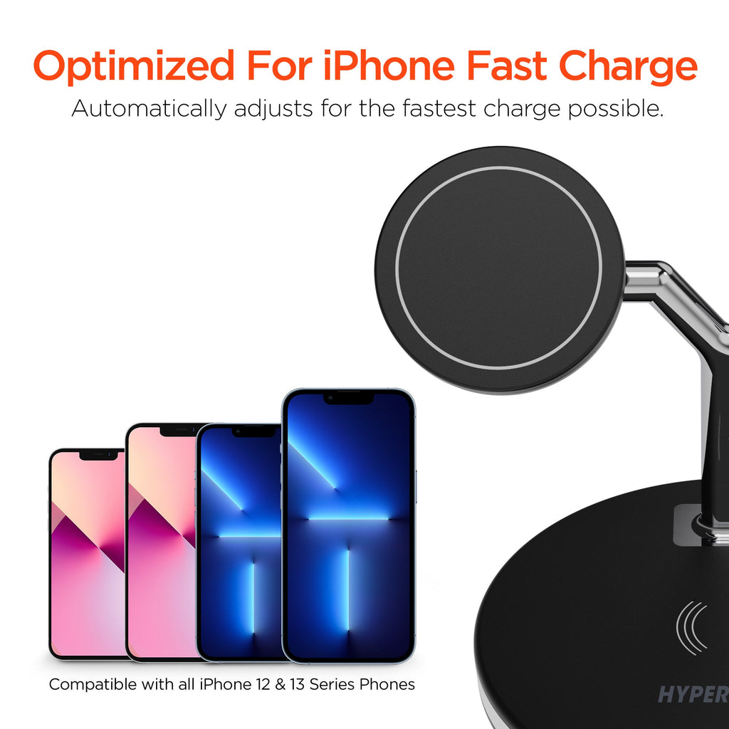 HyperGear MaxCharge 3-in-1 MagSafe Wireless Charging Stand for Phones Sky Iapetus