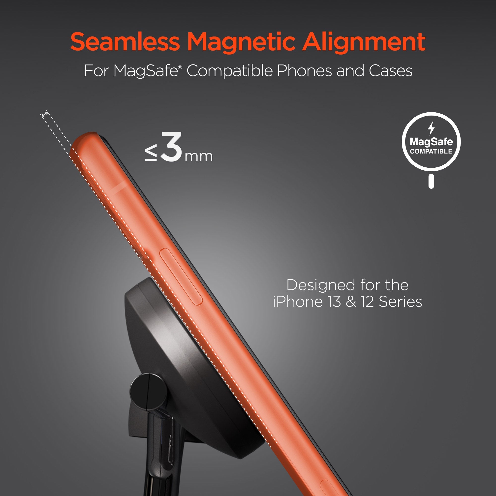 HyperGear MaxCharge 3-in-1 MagSafe Wireless Charging Stand for Phones Sky Iapetus