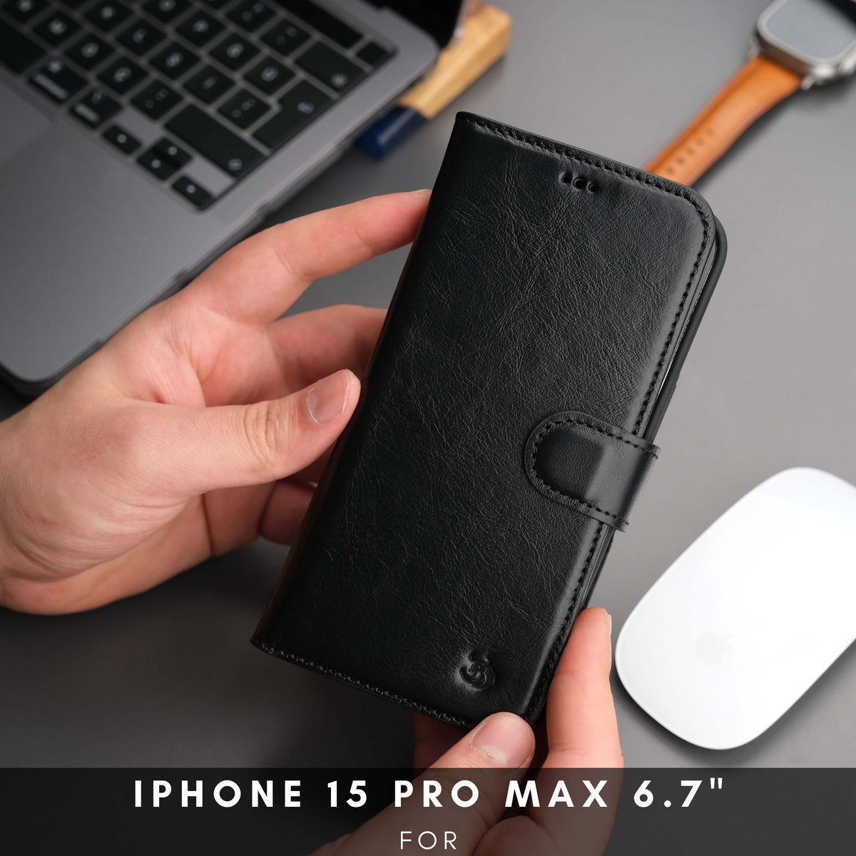 Casper iPhone 16 Pro Max Wallet Case Leather MagSafe Chocolate Crius