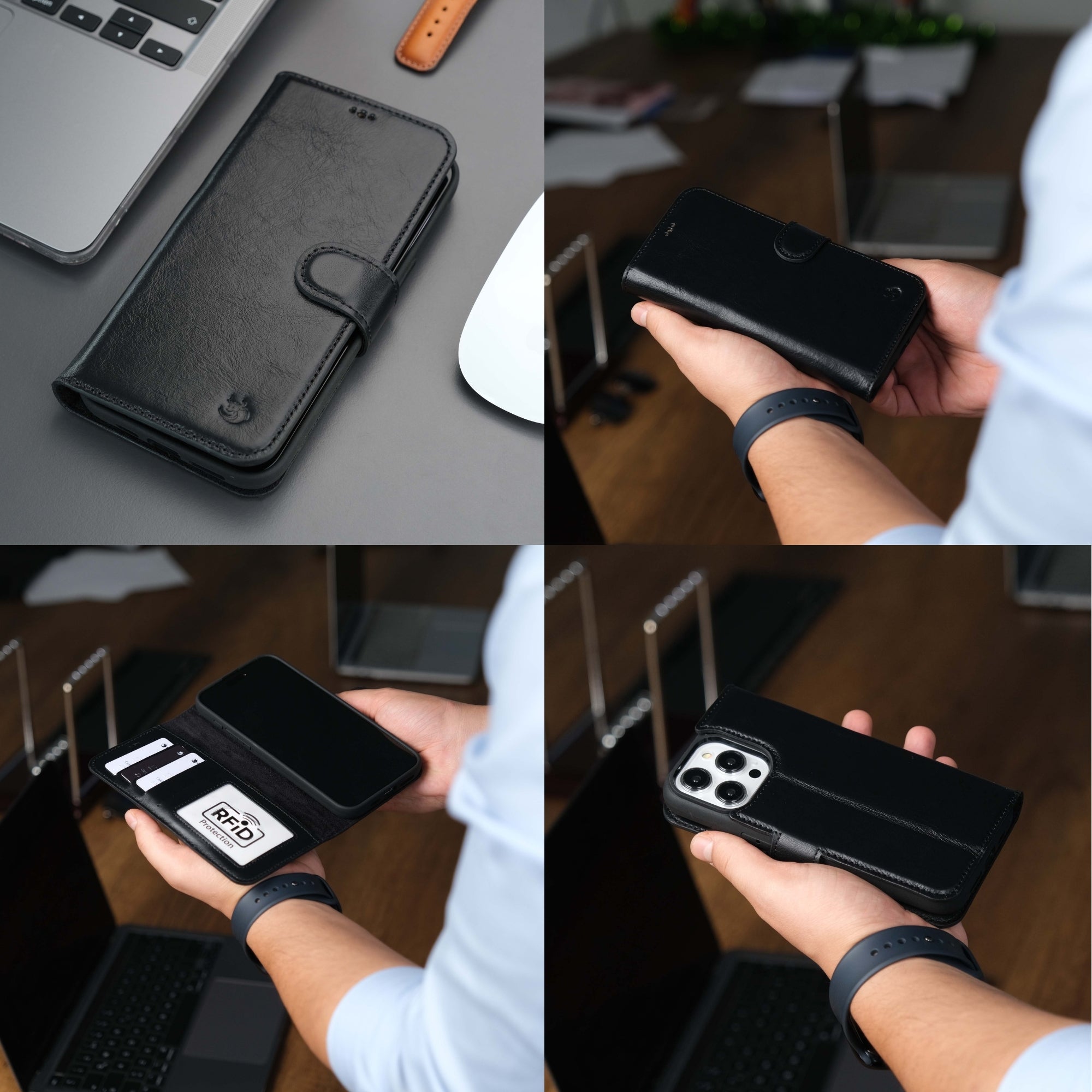 Casper iPhone 16 Pro Max Wallet Case Leather MagSafe Chocolate Crius