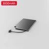 Ultra Thin Slim Credit Card Powerbank Size 5000mAh Slim Built in Cable Fast Charging Portable Charger Mini Power Bank Goodie Bag
