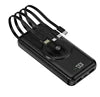Large Capacity Wireless Charging Portable Charger LED Light Display Wireless Powerbank In-built Cables 30000mah Power Bank Goodie Bag