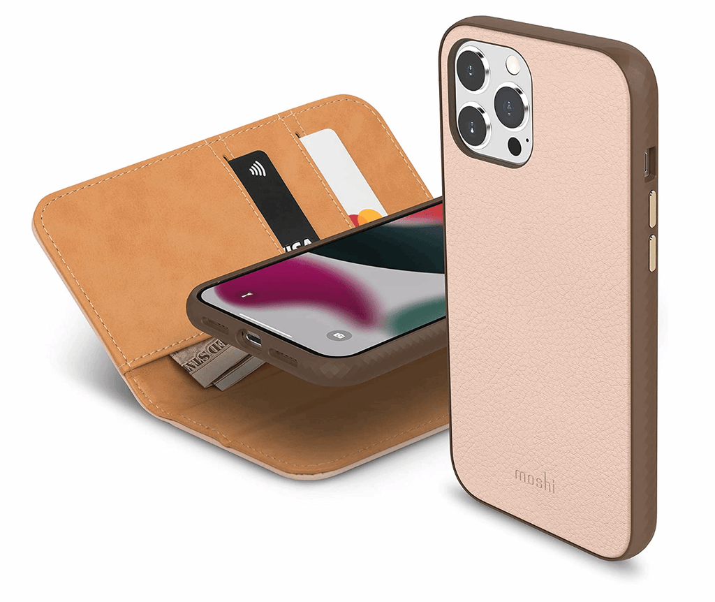 Moshi Overture Wallet Case Compatible with iPhone 13 Pro Max Harlequin Mango