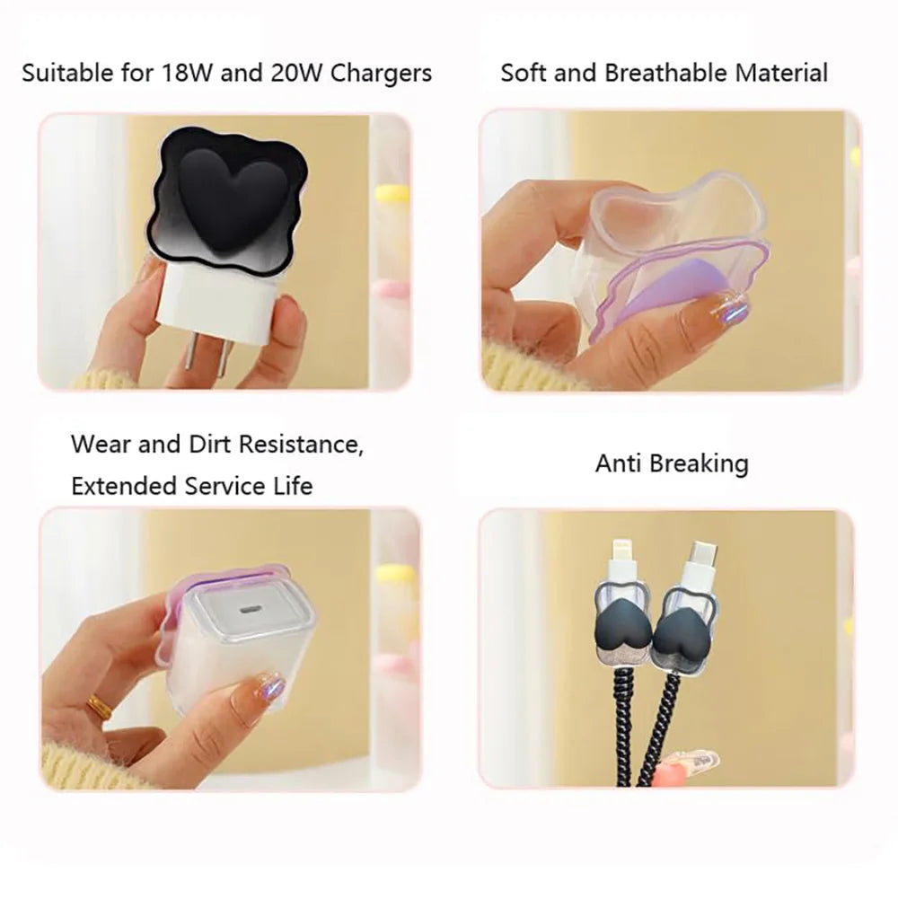 5pcs/Set 3D Love Wave Edge Charger Protective Cover For iPhone 11 15 AliExpress