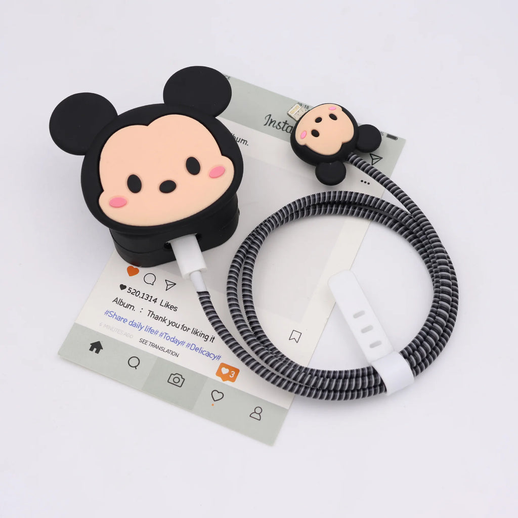 4Pcs/set Cartoon Silicone Charger Protector Case Cable Winder Set for AliExpress