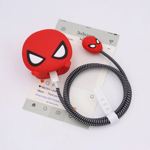 4Pcs/set Cartoon Silicone Charger Protector Case Cable Winder Set for AliExpress
