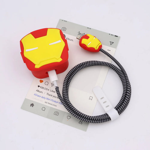 4Pcs/set Cartoon Silicone Charger Protector Case Cable Winder Set for AliExpress