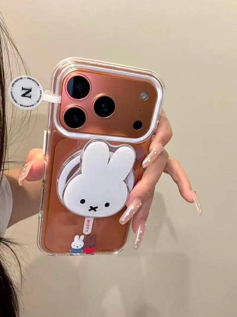 Cute Simple Miffy Rabbit Magnetic Stand Holder For Iphone 17 Pro Max AliExpress