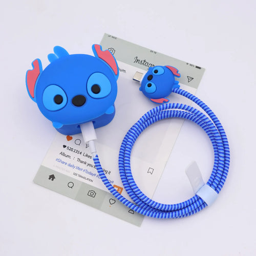 4Pcs/set Cartoon Silicone Charger Protector Case Cable Winder Set for AliExpress