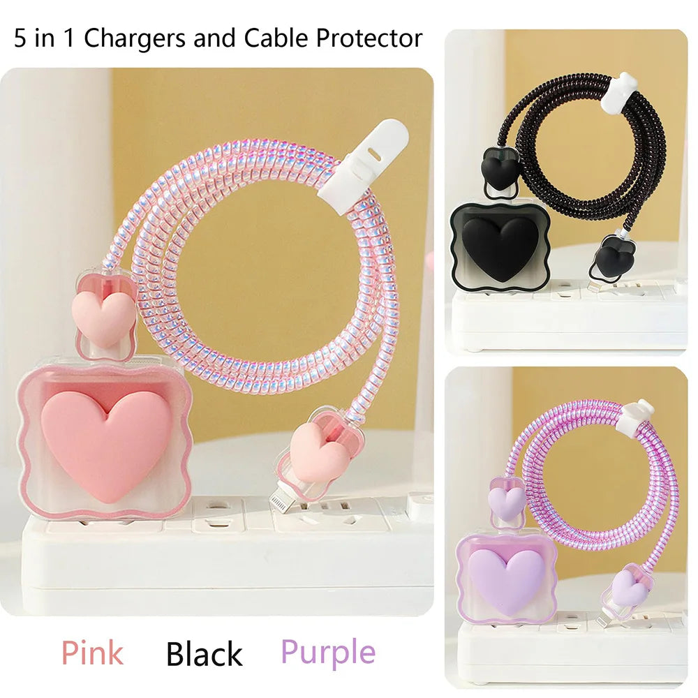 5pcs/Set 3D Love Wave Edge Charger Protective Cover For iPhone 11 15 AliExpress