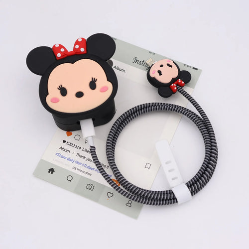 4Pcs/set Cartoon Silicone Charger Protector Case Cable Winder Set for AliExpress