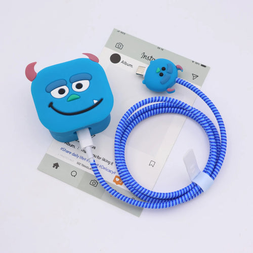 4Pcs/set Cartoon Silicone Charger Protector Case Cable Winder Set for AliExpress