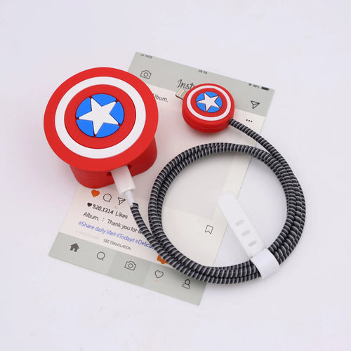 4Pcs/set Cartoon Silicone Charger Protector Case Cable Winder Set for AliExpress