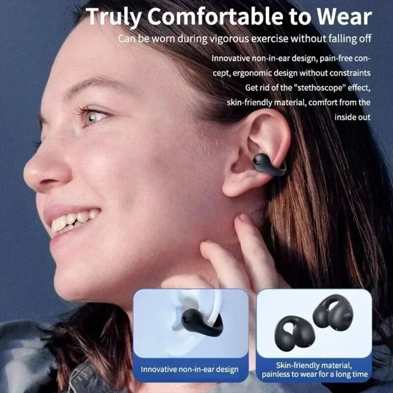 New Original T75 Bone Conduction Wireless Bluetooth 5.3 Headphones Mauve Tuna