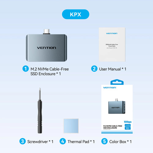 Vention 2230 M.2 NVMe SSD Enclosure USB C 3.2 Gen2 10Gbps M.2 SSD Case AliExpress