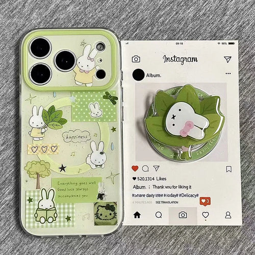 Kawaii Miffy Phone Shell Suitable for Iphone 17 16 15 14 Cartoon Leaf AliExpress