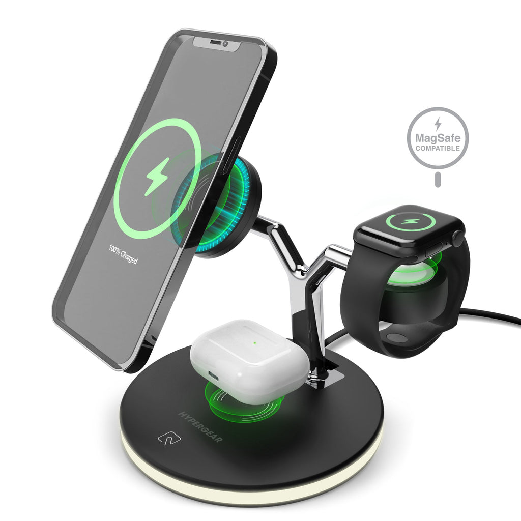 HyperGear MaxCharge 3-in-1 MagSafe Wireless Charging Stand for Phones Sky Iapetus