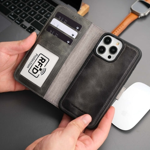 Casper iPhone 16 Pro Max Wallet Case Leather MagSafe Chocolate Crius