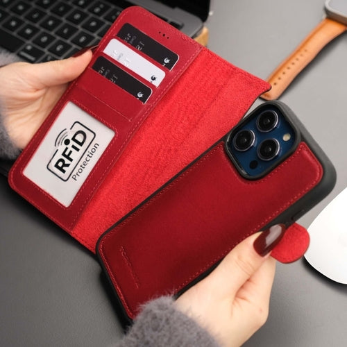 Casper iPhone 16 Pro Max Wallet Case Leather MagSafe Chocolate Crius