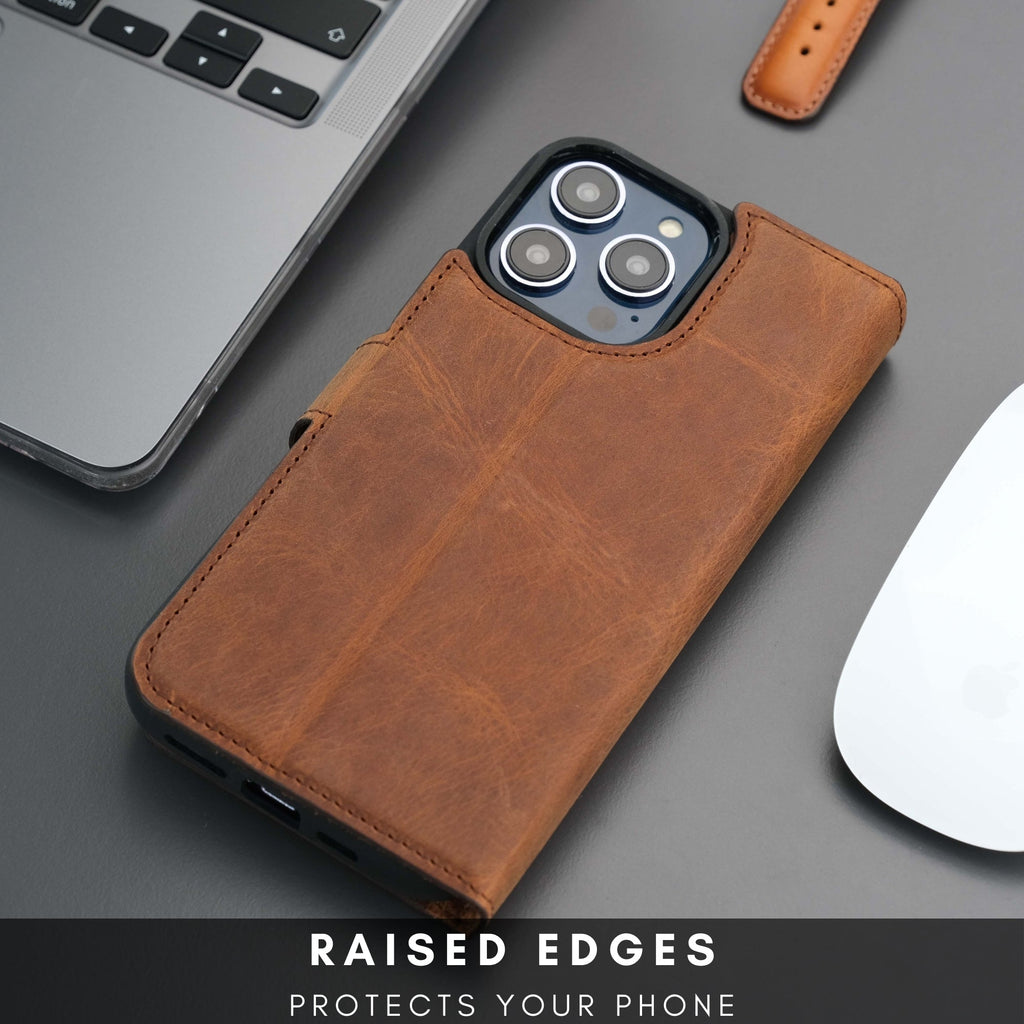 Casper iPhone 16 Pro Max Wallet Case Leather MagSafe Chocolate Crius