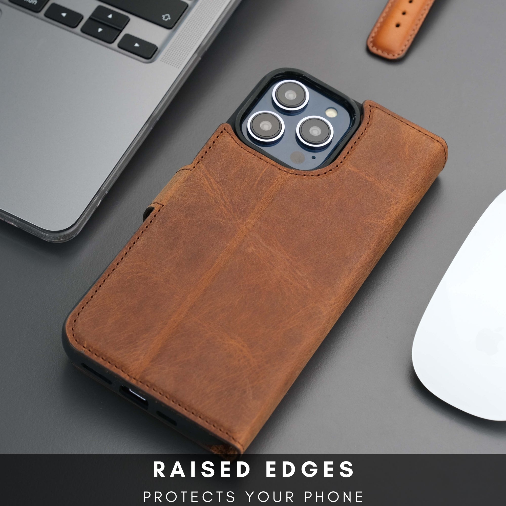 Casper iPhone 16 Pro Max Wallet Case Leather MagSafe Chocolate Crius