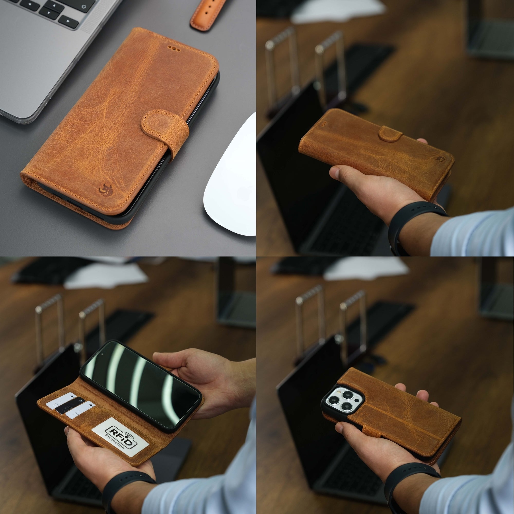 Casper iPhone 16 Pro Max Wallet Case Leather MagSafe Chocolate Crius