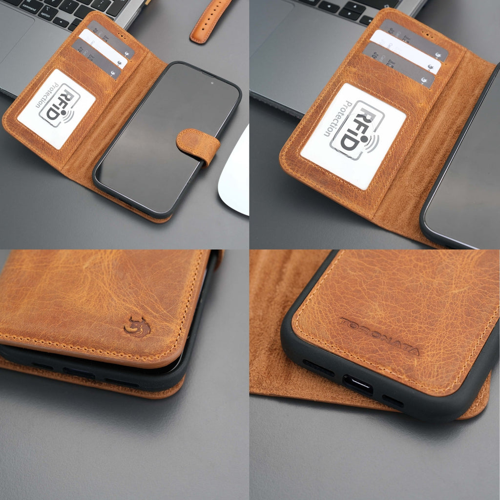 Casper iPhone 16 Pro Max Wallet Case Leather MagSafe Chocolate Crius
