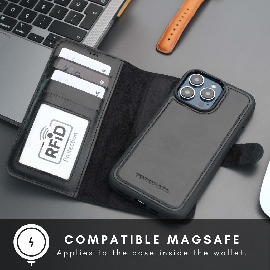 Casper iPhone 16 Pro Max Wallet Case Leather MagSafe Chocolate Crius
