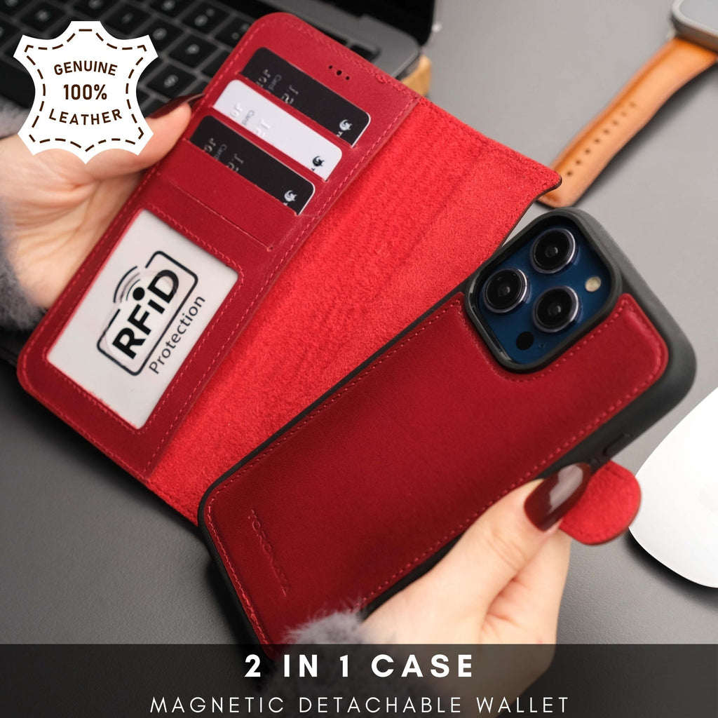 Casper iPhone 16 Pro Max Wallet Case Leather MagSafe Chocolate Crius