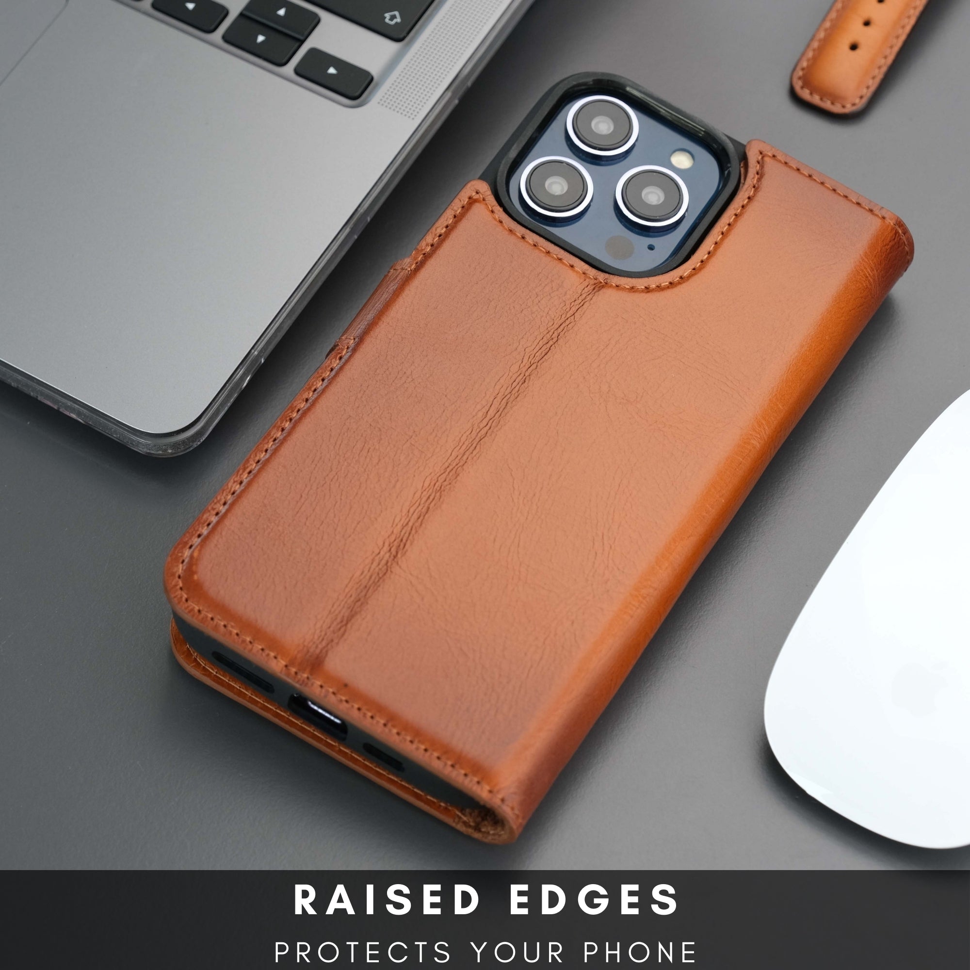 Casper iPhone 16 Pro Max Wallet Case Leather MagSafe Chocolate Crius