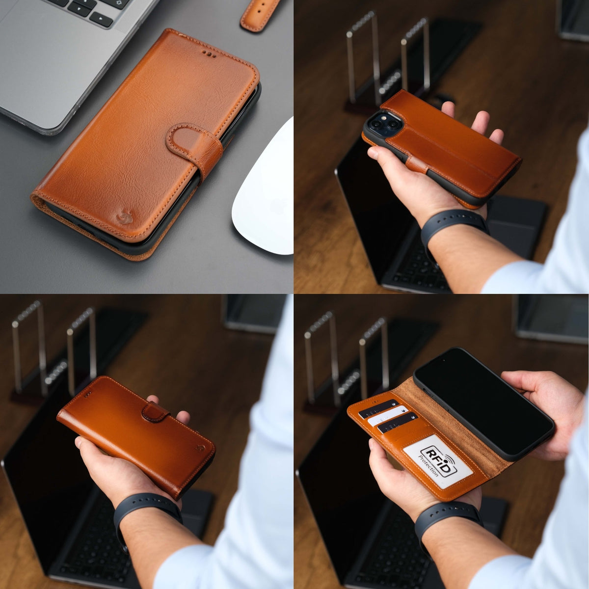 Casper iPhone 16 Pro Max Wallet Case Leather MagSafe Chocolate Crius