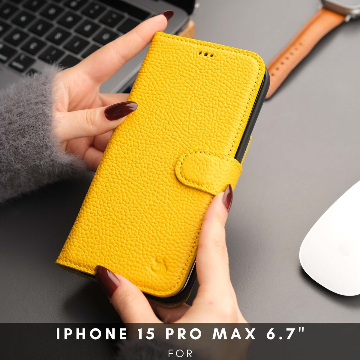 Casper iPhone 16 Pro Max Wallet Case Leather MagSafe Chocolate Crius