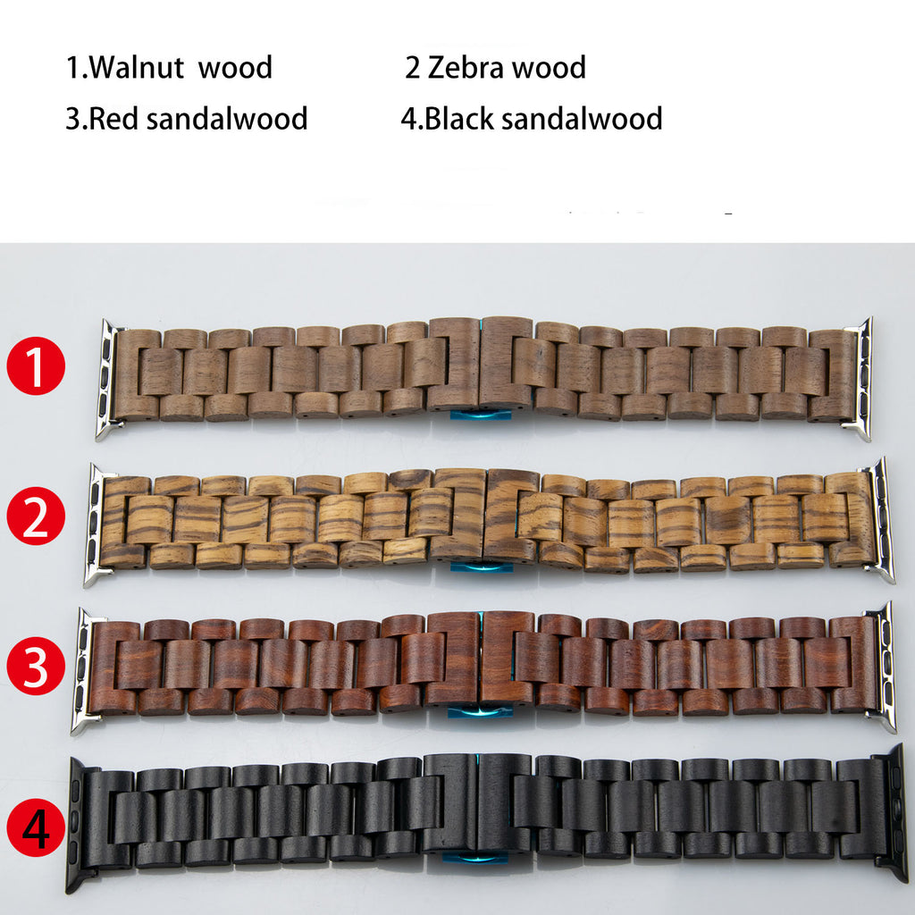 Handmade Wooden Apple Watch Band Fuchsia Molly