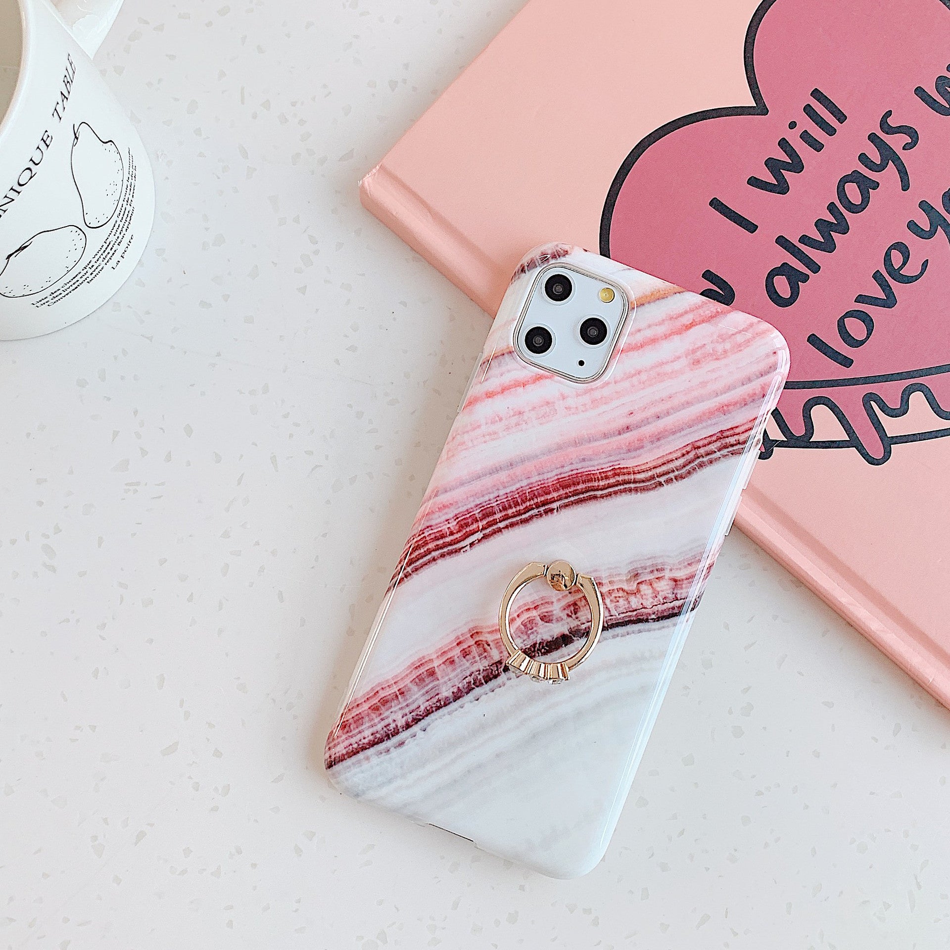 Marble iPhone Case Fuchsia Molly